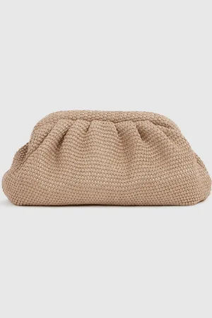 Reiss Gia clutch van raffiaEén
