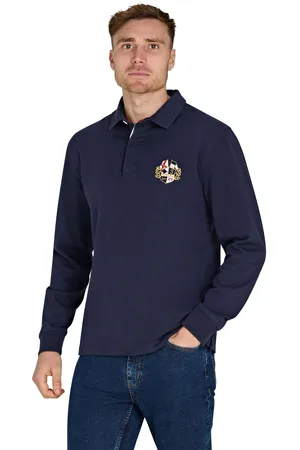 Raging Bull Blue Classic Long Sleeve Rugby 100% Cotton Shirt4XL