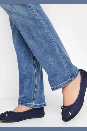 Long Tall Sally Lange Sally ballerina-imitatiesuèdeachtige pumps met wijde pasvormEU 45 (UK 12)