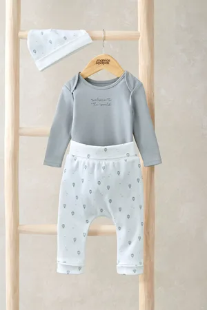Mamas & Papas Blue Hot Air Balloon Bodysuit Leggings And Hat Set50cm
