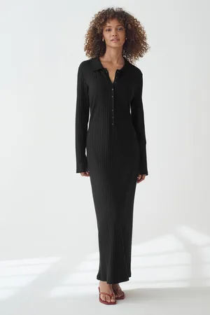 Next Long Sleeve Collar Detail Maxi Dress34