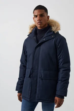 French Connection Lange parka met rand van imitatiebontM