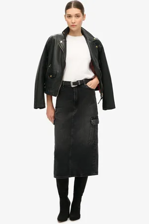 Superdry Denim Cargo Pocket Midi Skirt58