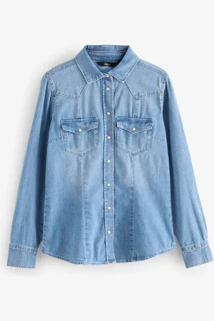Next Fuller Bust Seam Detail Fitted Denim Western Shirt42