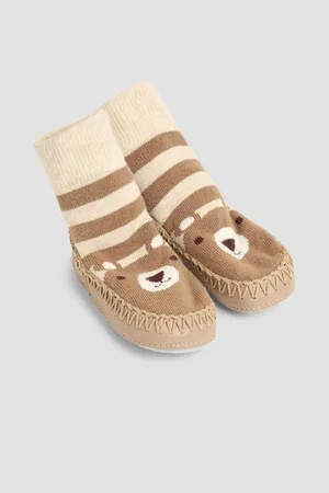 JoJo Maman Bébé Bear Moccasin Slipper Socks2