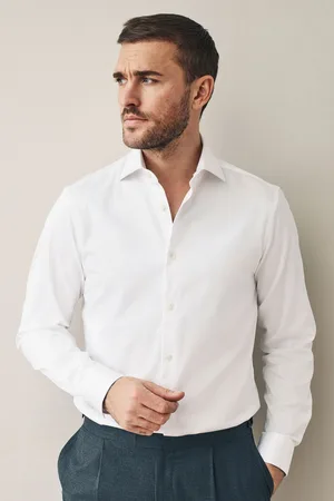 Next 100% Pima Cotton Sateen Finish Long Sleeve Signature Shirt145in