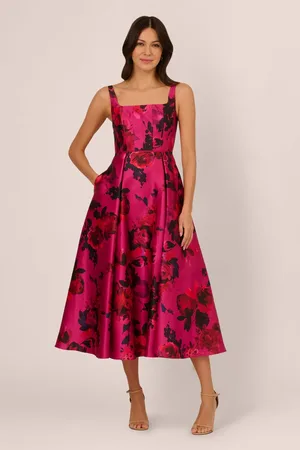 Adrianna Papell Pink Rose Jacquard Ankle Dress40