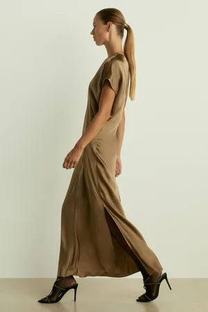 Reiss Kora Satin Short-Sleeve Midi Dress32