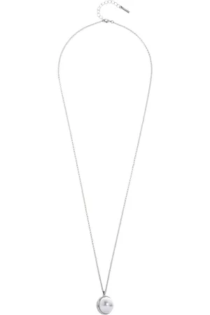 Karen Millen Silver Tone Large Pearl Ball Pendant Necklaceeen