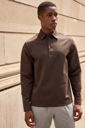 Next Long Sleeve Smart Button Neck Polo ShirtXL