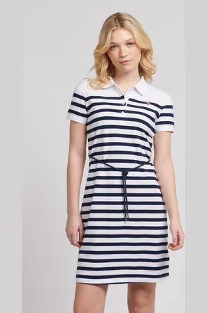 U.S. Polo Assn. U. S. Polo Assn. Womens Relaxed Stripe Polo DressL