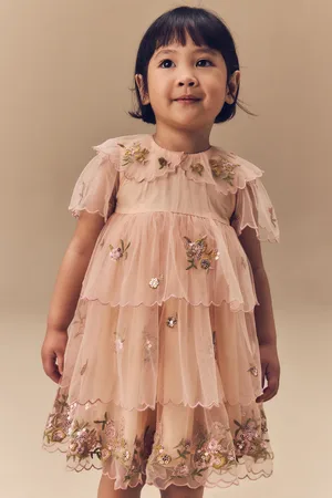 Next Short Sleeve Mesh Embellished Dress (3mths-7yrs)6874cm