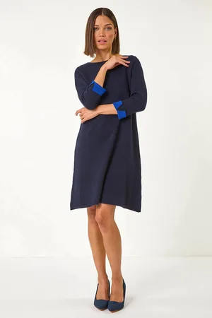 Roman Double Faced Knitted Shfit Dress42