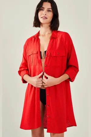 Accessorize Long Sleeve Beach Cover Up Shirtsmall
