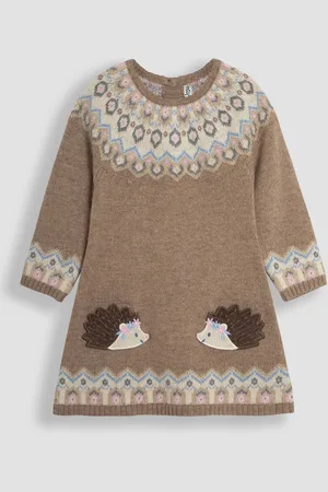 JoJo Maman Bébé Gebreide jurk met Fairisle-patroon12