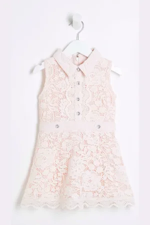 River Island Girls Lace Collar Shirt Dress8692cm