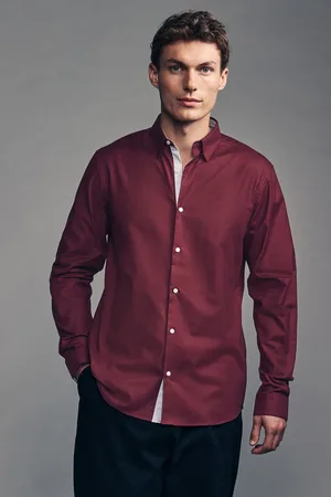 Next Slim Fit Stretch Oxford Long Sleeve ShirtM