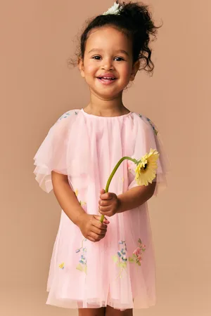 Next Angel Sleeve Embroidered Mesh Dress (3mths-8yrs)3