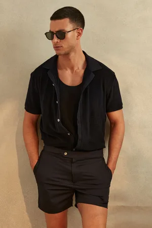 Reiss Eden T-shirt van badstof met Cubaanse kraagS