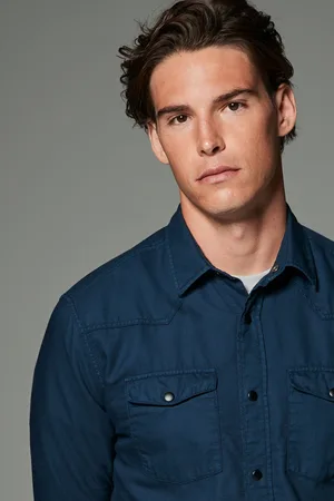 Next Twin Pocket Textured Western Long Sleeve 100% Cotton ShirtXXL