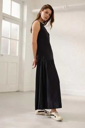 Next Sleeveless Drop Waist 100% Cotton Crew Neck Midi Dress46petite