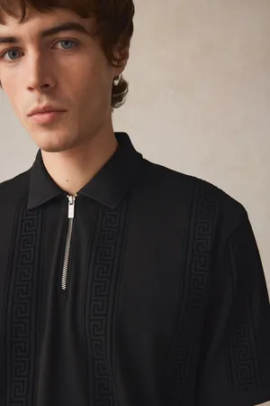 Next Flocked Quarter Zip Polo ShirtXXL