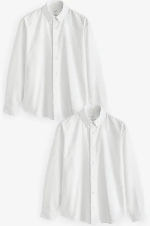 Next Long Sleeve Oxford 100% Cotton Shirts 2 PackXL