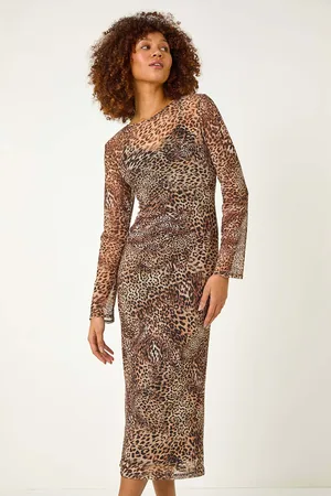 Roman Leopard Mesh Maxi Stretch Dress40