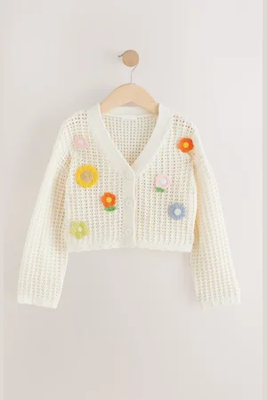 Next Crochet Flower Print 100% Cotton Cardigan (3-16yrs)166168cm