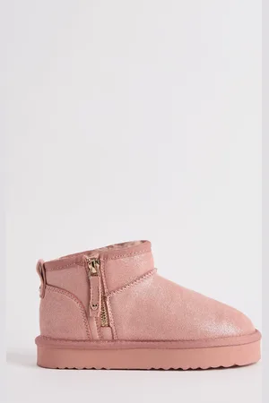 Lipsy London Flatform Mule Side Zip Faux Fur Suede Lined Ultra Soft BootieEU 37 (UK 4)