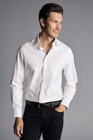 Charles Tyrwhitt Slim Fit Egyptian Twill 100% Cotton Shirt43 cm R (UK 17 R)
