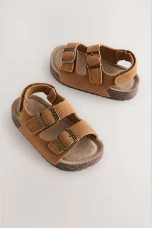 Next Leather Double Buckle Cushioned Footbed SandalsEU 34.5 (UK 2)