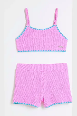 River Island Girls Textured Shorts Bikini134140cm