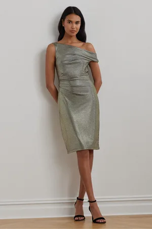 Ralph Lauren Metallic One-Shoulder Cocktail Dress38