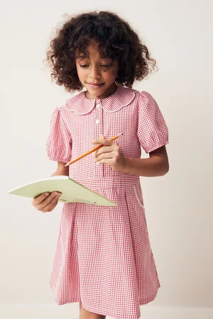 Next Cotton Rich Scalloped Collar Gingham School Dress (3-14yrs)4 Jaar (104cm)