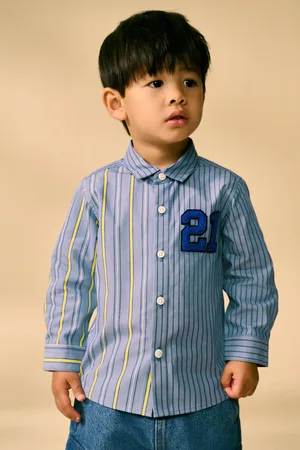 Next 100% Cotton Long Sleeve Splice Shirt (3mths-7yrs)2