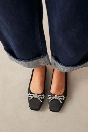 Next Forever Comfort Square Toe Jewel Ballerina ShoesEU 39 (UK 6)