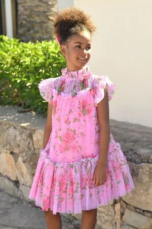 Angels Face Pink Marigold Flower Dress152158cm
