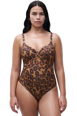 Chantelle Sauvage Underwired Leopard Print Swimsuit80 DD