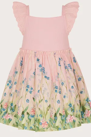 Monsoon Baby Bunny Scene 100% Cotton Dress2