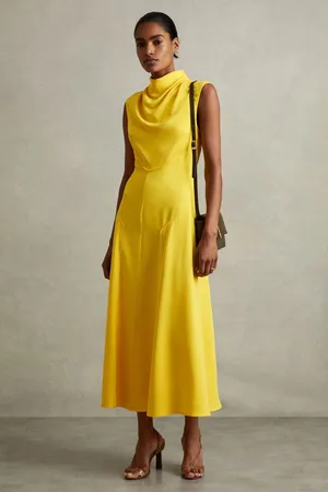 Reiss Georgia Cowl Neck Seam Detail Midi Dress32