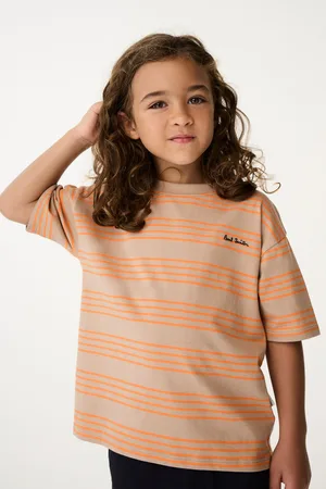 Paul Smith Boys Orange/Neutral Striped Short Sleeve 100% Cotton Oversized T-Shirt6