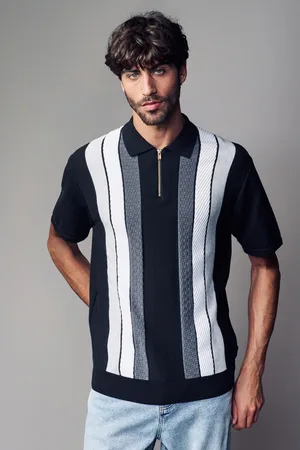 Next Regular Fit Knitted 100% Cotton Stripe Polo ShirtM
