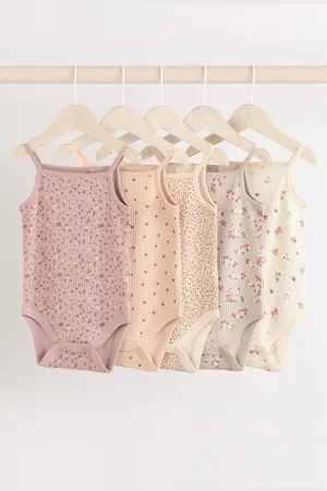 Next Strappy Vest Baby 100% Cotton Bodysuits 5 Pack2