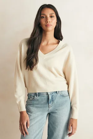 American Vintage Cream Raxow V-Neck SweaterS
