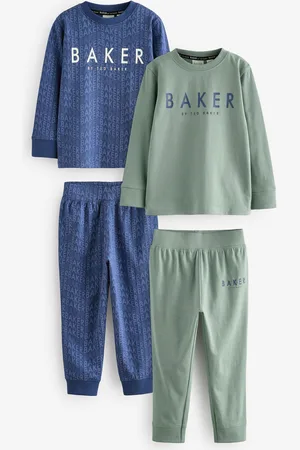 Ted Baker Blue/Green Long Sleeve 100% Cotton Pyjamas 2 Pack6 Jaar (116cm)