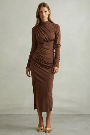 Reiss Kelly Jersey Ruched Midi Dress42