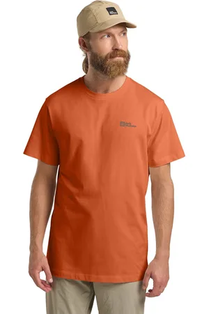 Jack Wolfskin Mens Orange Essential 100% Organic Cotton T-Shirt2X-Large
