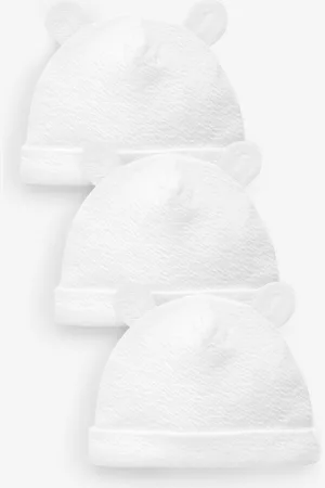 Next Beanie Jersey Baby Hats 3 Pack (0-12mths)5lb (44cm)