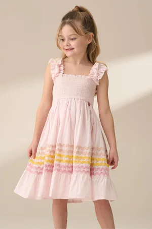 Angel & Rocket Monique Ric Rac 100% Cotton Midi Dress122128cm